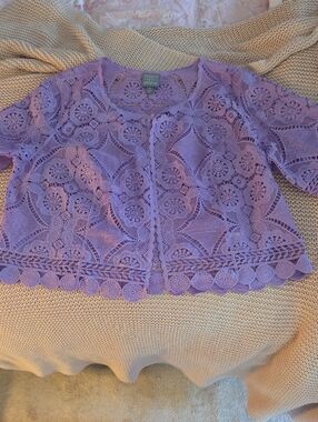 Rabbit Rabbit Rabbit Lavender Crochet Lace Top